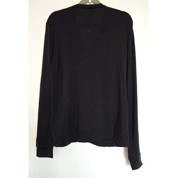 Paskho 100% Merino Wool Soft & Lightweight Button Up Cardigan M Black - Picture 2 of 7